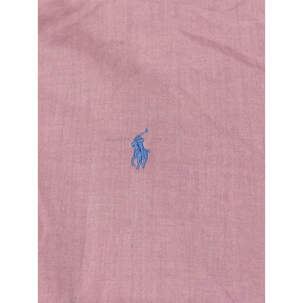 Ralph‎ Lauren Men Dress Shirt 17.5 Pink Classic Fit Button Down Long Sleeve - Picture 9 of 11